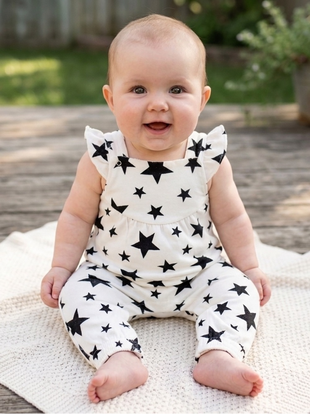 Angel Dear Star Print Baby Jumpsuit